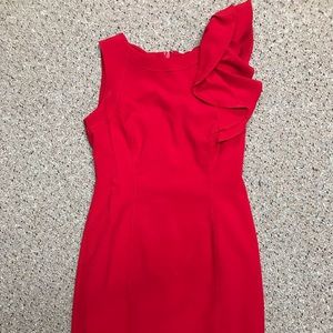 Calvin Klein sheath dress with ruffle